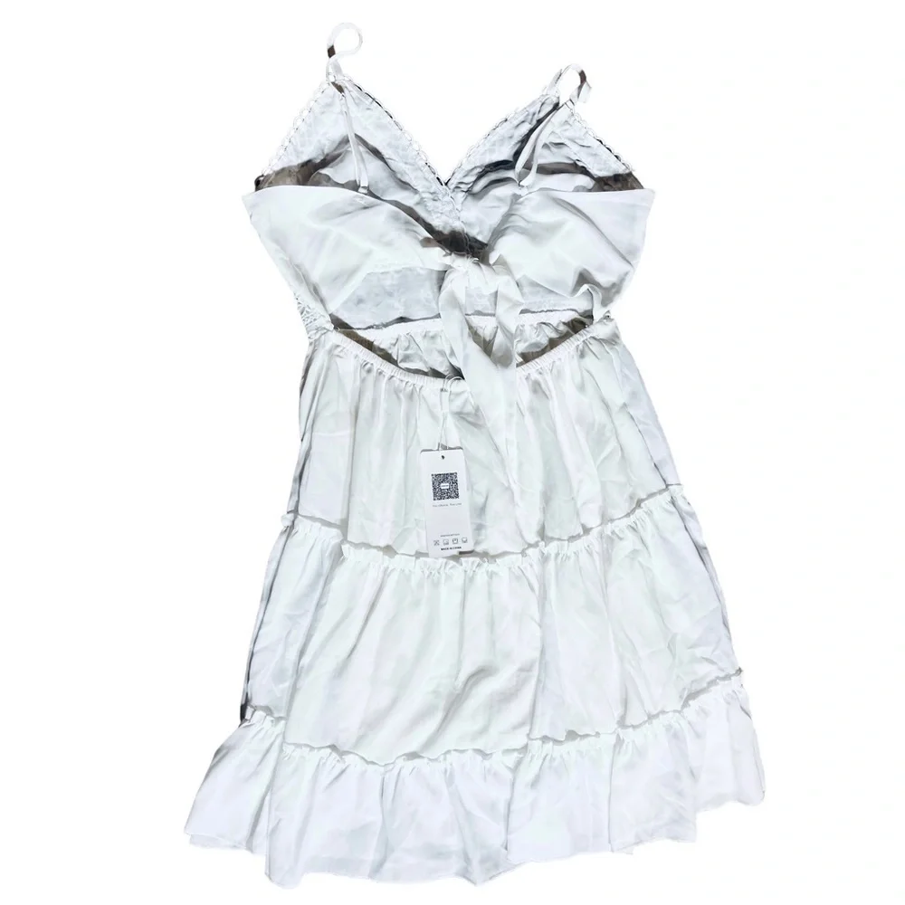 ECOWISH V-Neck Spaghetti Strap Bowknot Backless Lace Dress M NWT - Picture 5 of 8